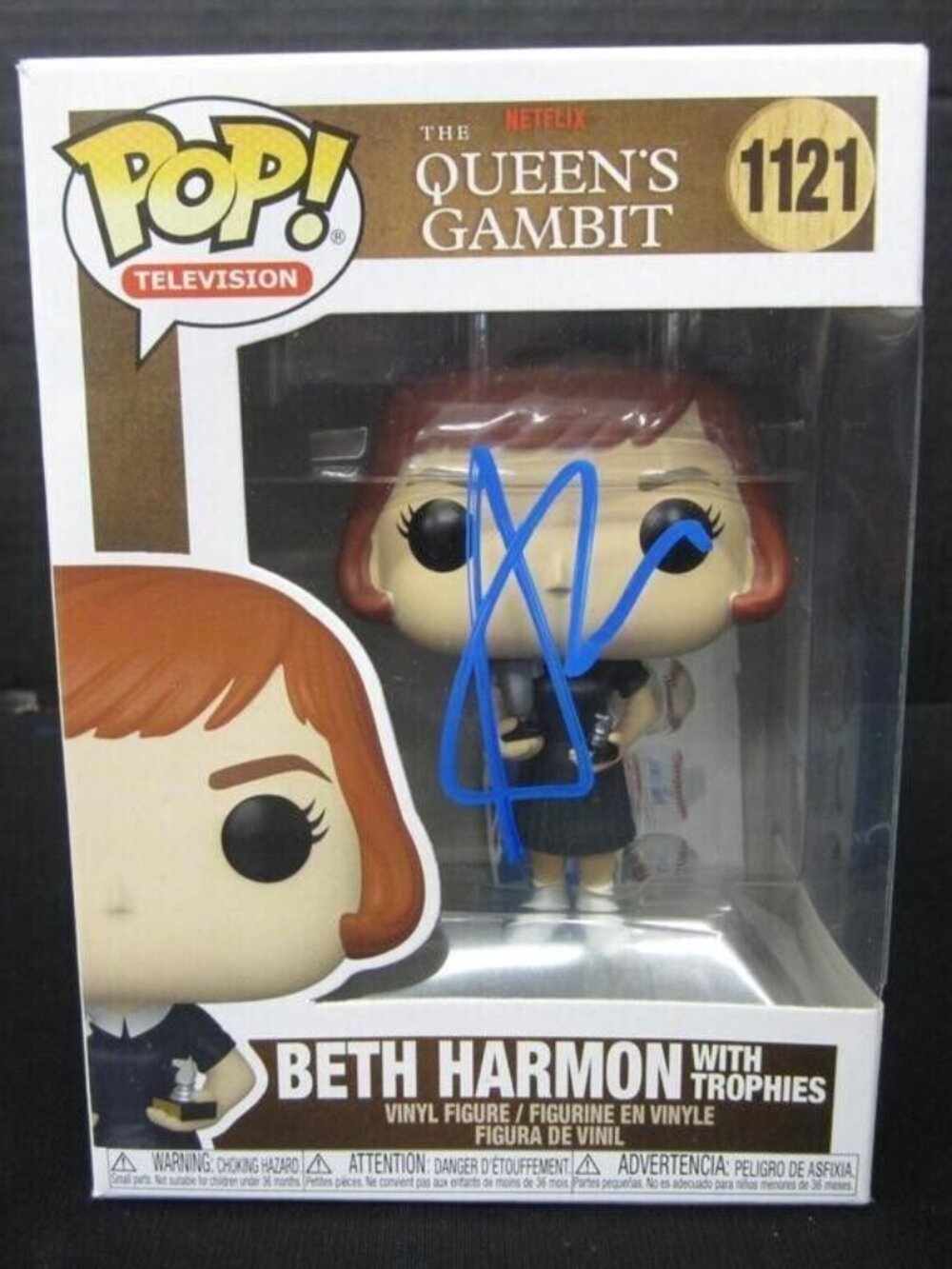 Anya Taylor Joy signed Funko Pop! Vinyl: Beth Harmon with Trophies #1121 w/COA